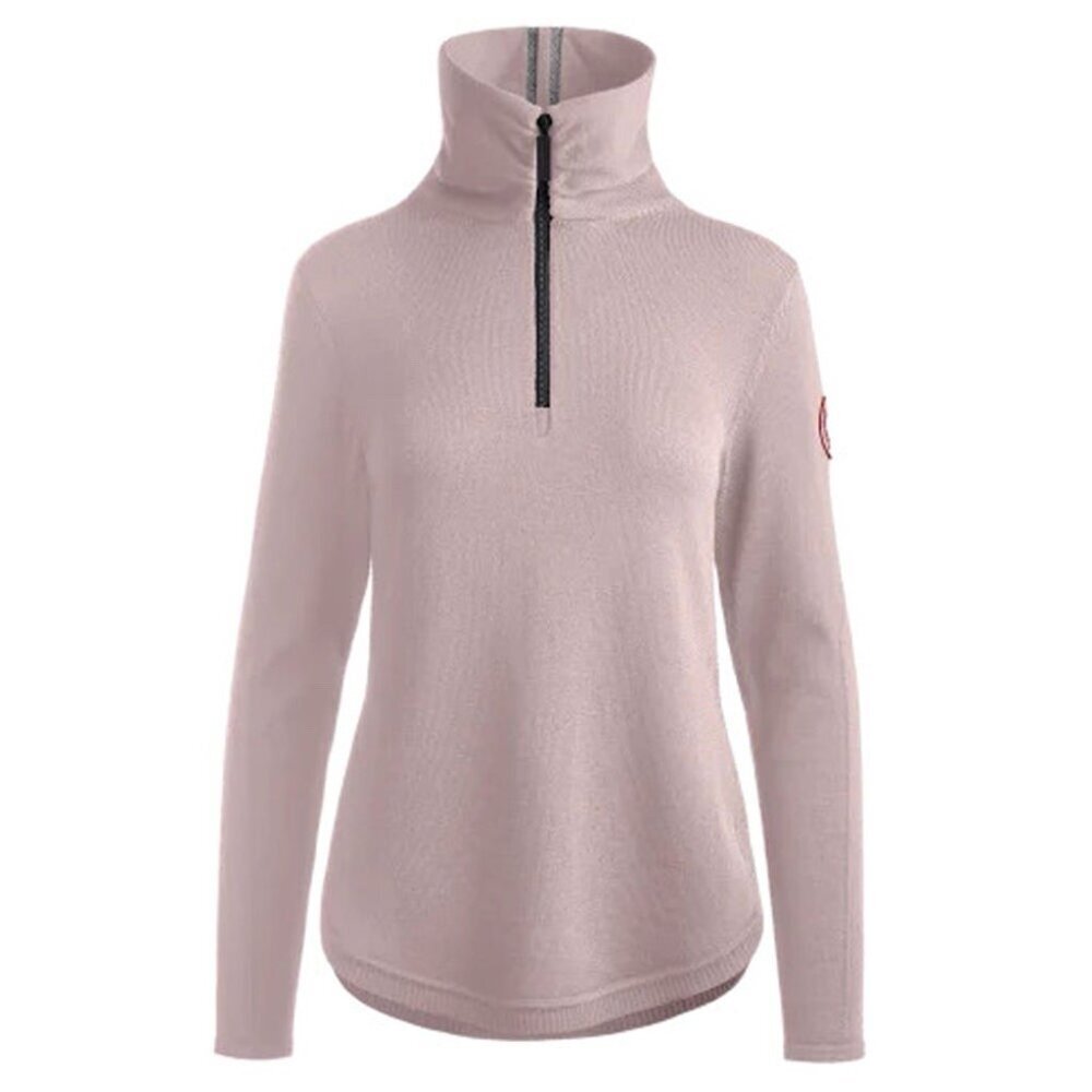 Canada Goose Women’s Sz Small Fairhaven ¼ Zip Sweater 100% Wool Lucent Rose